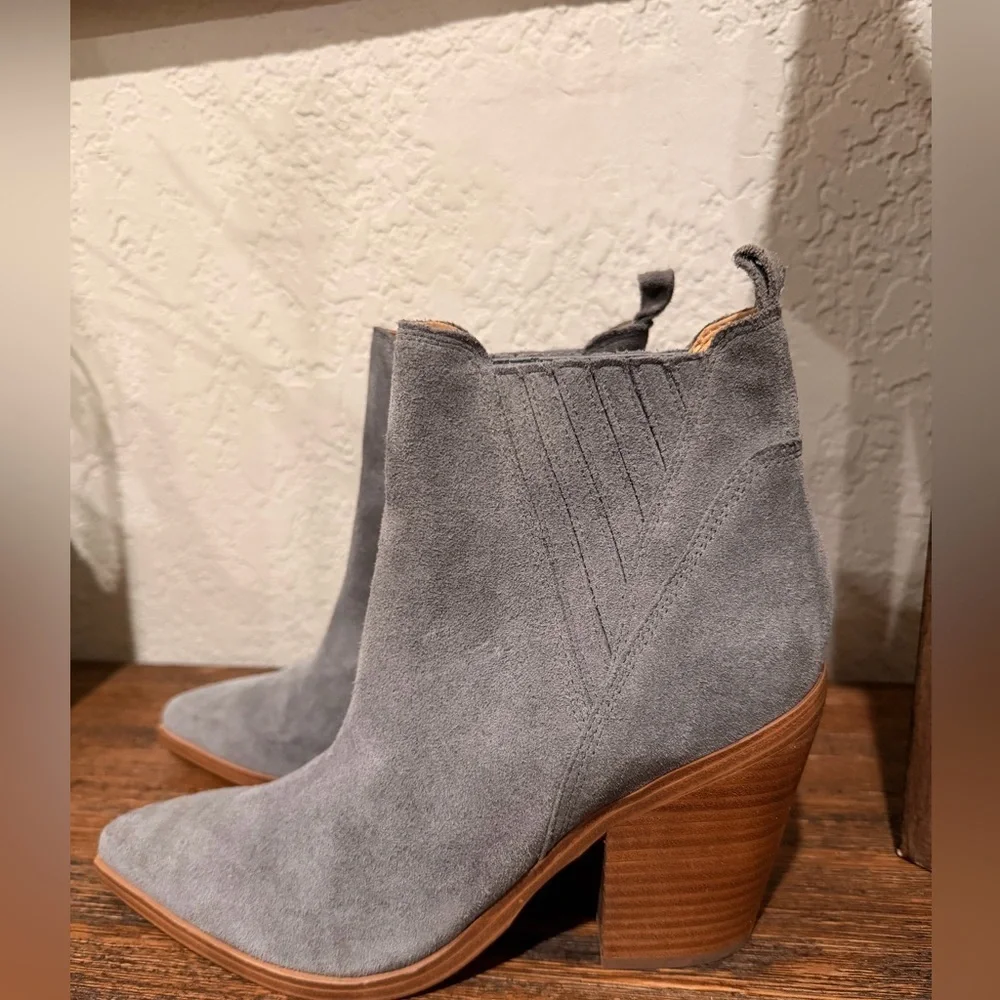 MARC FISHER Women's Suede Leather Gadri Boho Ankle Boots Booties Sz10M